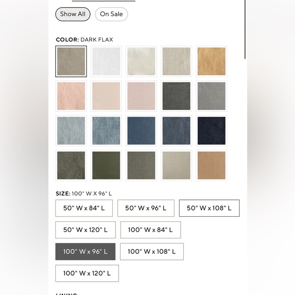 Pottery barn Belgian flax linen curtain one piece - Picture 3 of 4